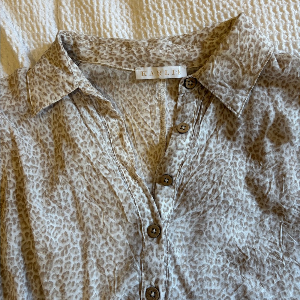 Patterned Button Blouse - image 2